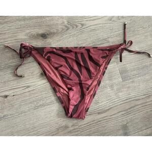 Vitamin A XL Pink Red String Bikini Bottom Low Rise Cheeky Tropical Beachy